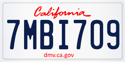 CA license plate 7MBI709