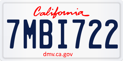 CA license plate 7MBI722