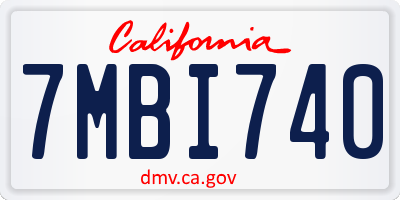 CA license plate 7MBI740