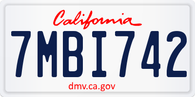 CA license plate 7MBI742