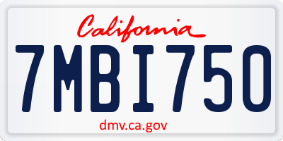 CA license plate 7MBI750