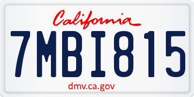 CA license plate 7MBI815