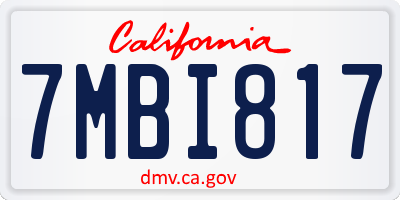 CA license plate 7MBI817