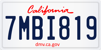 CA license plate 7MBI819