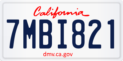 CA license plate 7MBI821