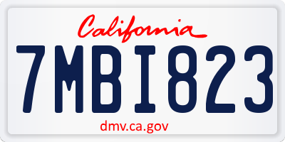 CA license plate 7MBI823