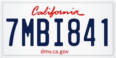 CA license plate 7MBI841