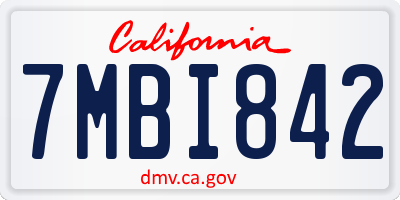 CA license plate 7MBI842