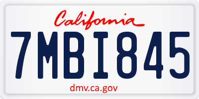 CA license plate 7MBI845