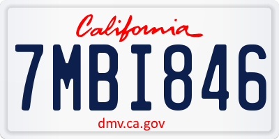 CA license plate 7MBI846