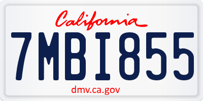 CA license plate 7MBI855