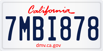 CA license plate 7MBI878