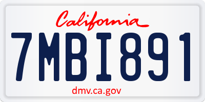CA license plate 7MBI891