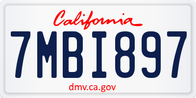CA license plate 7MBI897