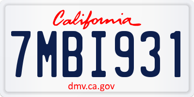 CA license plate 7MBI931