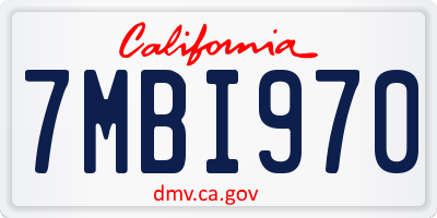 CA license plate 7MBI970