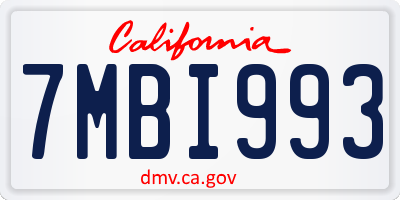 CA license plate 7MBI993