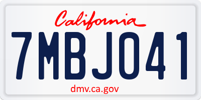 CA license plate 7MBJ041