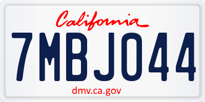CA license plate 7MBJ044