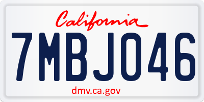 CA license plate 7MBJ046