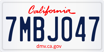 CA license plate 7MBJ047