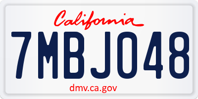CA license plate 7MBJ048