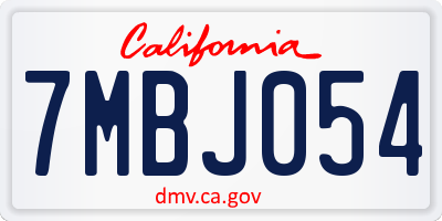 CA license plate 7MBJ054