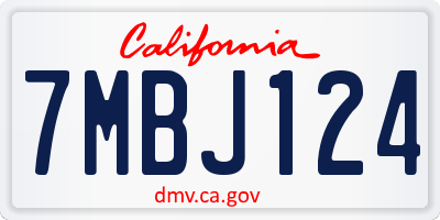 CA license plate 7MBJ124