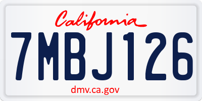 CA license plate 7MBJ126