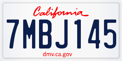 CA license plate 7MBJ145