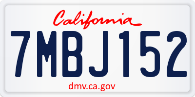 CA license plate 7MBJ152