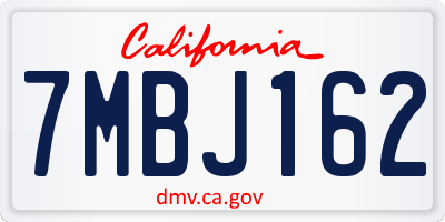 CA license plate 7MBJ162
