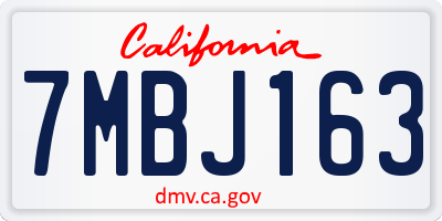 CA license plate 7MBJ163