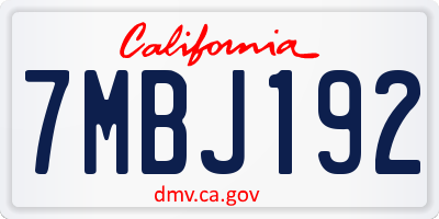 CA license plate 7MBJ192