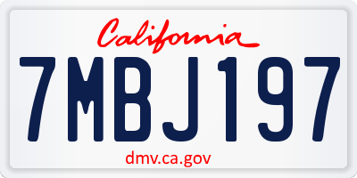 CA license plate 7MBJ197