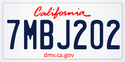 CA license plate 7MBJ202