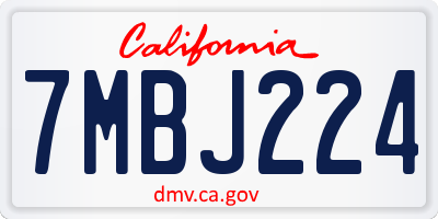 CA license plate 7MBJ224