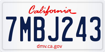 CA license plate 7MBJ243