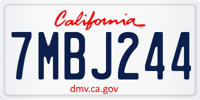 CA license plate 7MBJ244