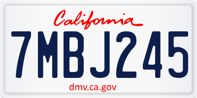 CA license plate 7MBJ245