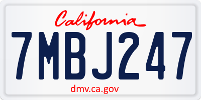 CA license plate 7MBJ247