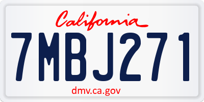 CA license plate 7MBJ271
