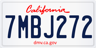 CA license plate 7MBJ272