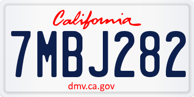 CA license plate 7MBJ282