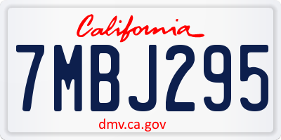 CA license plate 7MBJ295