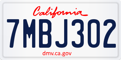 CA license plate 7MBJ302