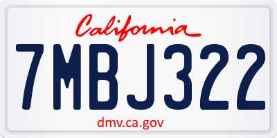 CA license plate 7MBJ322