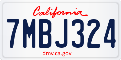 CA license plate 7MBJ324