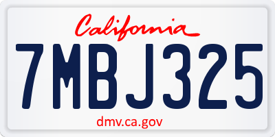 CA license plate 7MBJ325