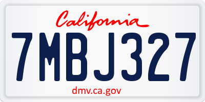 CA license plate 7MBJ327